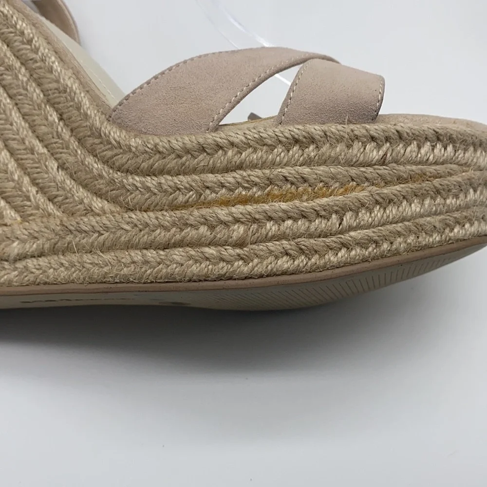 BCBGeneration - Molly Light Nude Pink Suede Strap  Espadrilles Size 8